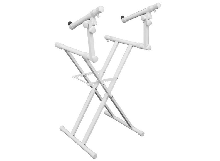 Odyssey LTBXS2WHT White Heavy-Duty Two Tier X-Stand for DJ Coffins and Controller Cases