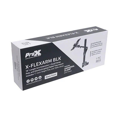ProX X-FLEXARMBLK Adjustable Laptop & Monitor Arm Mount