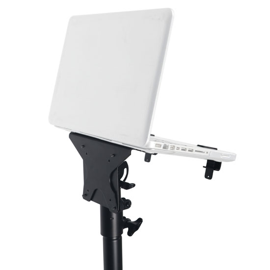 ProX X-LTF01BL Universal Laptop Tray + VESA Monitor Mounting Bracket fits on Speaker Stand 1-3/8" Pole Black