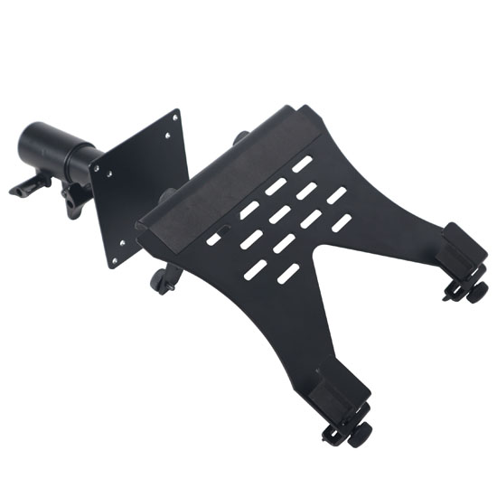 ProX X-LTF01BL Universal Laptop Tray + VESA Monitor Mounting Bracket fits on Speaker Stand 1-3/8" Pole Black