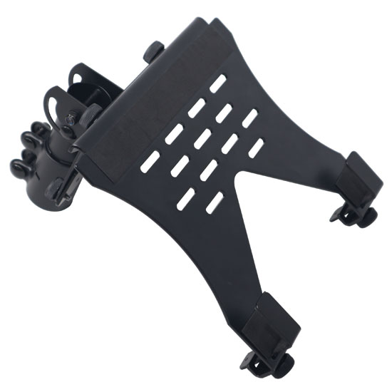 ProX X-LTF01BL Universal Laptop Tray + VESA Monitor Mounting Bracket fits on Speaker Stand 1-3/8" Pole Black