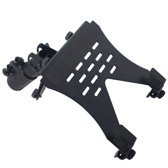 ProX X-LTF01BL Universal Laptop Tray + VESA Monitor Mounting Bracket fits on Speaker Stand 1-3/8" Pole Black