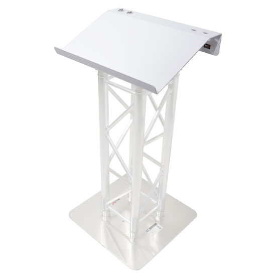 ProX XT-LECTERN24WH Truss Lectern 24" White Finish Aluminum Fits F34 w/ 4x Punched for D-Series Connectors