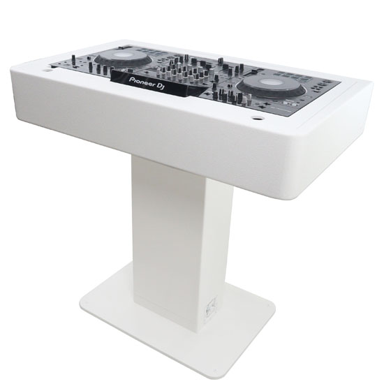 ProX XZF-DJCTW 2UCASE Control Tower DJ Podium 2x 1U Rack Space with Road Cases for Pioneer DDJ-REV7 XDJ-XZ DDJ-1000 RANE One - White Finish