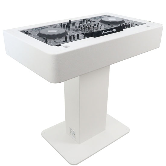 ProX XZF-DJCTW 2UCASE Control Tower DJ Podium 2x 1U Rack Space with Road Cases for Pioneer DDJ-REV7 XDJ-XZ DDJ-1000 RANE One - White Finish