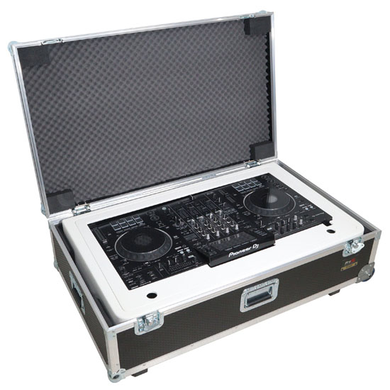 ProX XZF-DJCTW 2UCASE Control Tower DJ Podium 2x 1U Rack Space with Road Cases for Pioneer DDJ-REV7 XDJ-XZ DDJ-1000 RANE One - White Finish