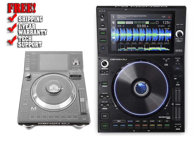 Denon DJ SC6000 Prime Player + Decksaver DS-PC-SC6000 Cover Bundle