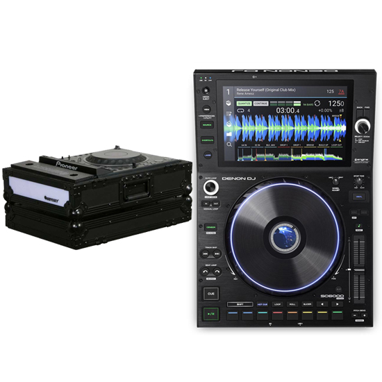 Denon DJ SC6000 Prime Player + Odyssey FFXCDJBL Case Bundle Prime
