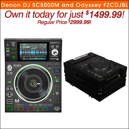 Denon DJ SC5000M Prime Player + Odyssey FZCDJBL Case Bundle