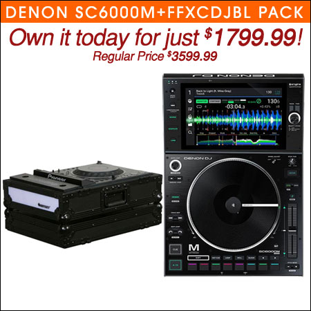 Denon DJ SC6000M Prime Player + Odyssey FFXCDJBL Case Bundle