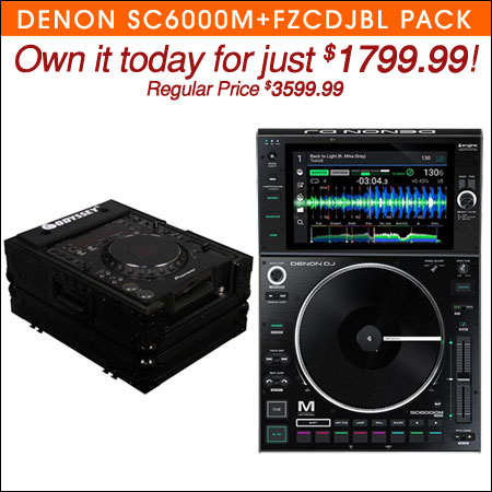Denon DJ SC6000M Prime Player + Odyssey FZCDJBL Case Bundle