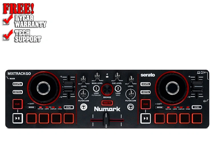 Numark MixTrack Go Portable 2-Deck DJ Controller