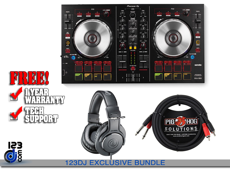 Pioneer DDJ-SB2 + Headphones + Dual Cable | DJ Controllers | DJ