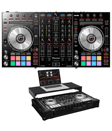 Pioneer DDJ-SX2 + Odyssey Glide Style Black Label Flight Case w/Rack