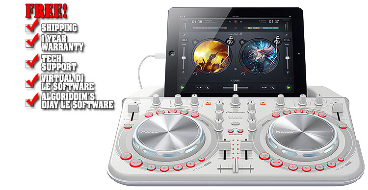 Pioneer DDJ-WeGO2 White Compact Digital DJ Controller for iPad