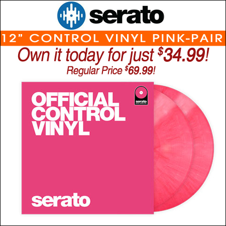 12 Pink Serato Control Vinyl (Pair)