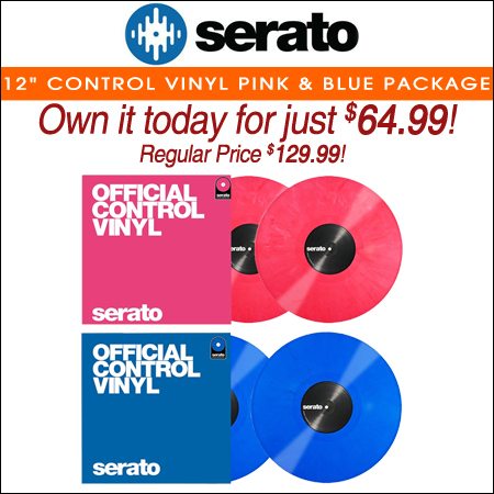  Serato Performance Series Pink and Blue 12" Control Vinyl Package
