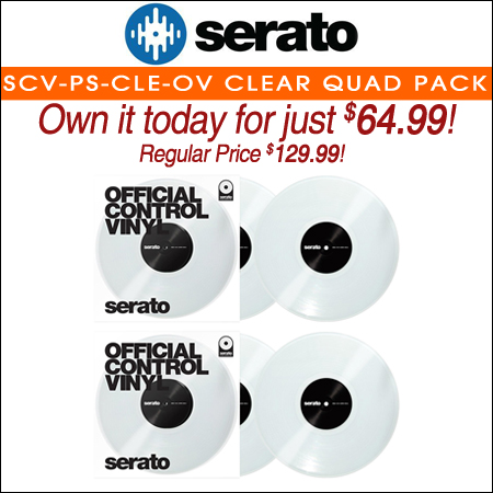  Serato SCV-PS-CLE-OV Performance Series Clear 12" Control Vinyl Quad Pack 
