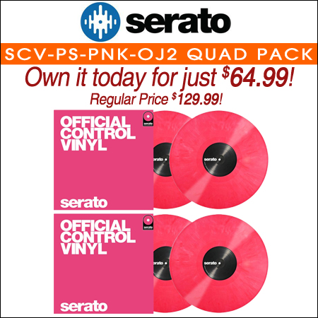  Serato SCV-PS-PNK-OJ2 Performance Series Pink 12" Control Vinyl Quad Pack 