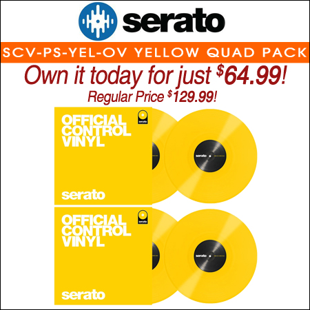Serato SCV-PS-YEL-OV Performance Series Yellow 12" Control Vinyl Quad Pack