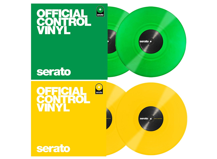 Serato Performance Series Green and Yellow 12" Control Vinyl Package