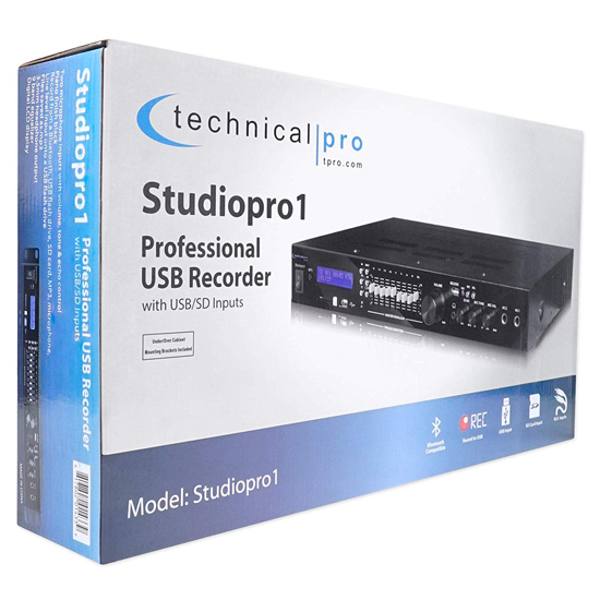 Technical Pro Bluetooth USB/SD Preamp Mixing Recorder w/2 Mic Inputs+9 Band EQ