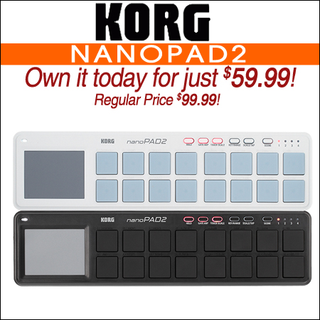  Korg NanoPAD2 Slim-line USB-MIDI Controller