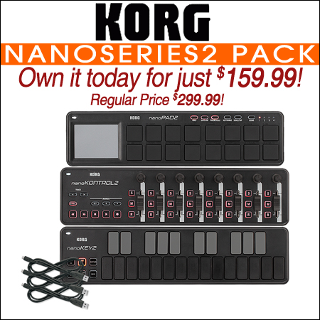  Korg NanoSERIES2 Slim-line USB-MIDI Controller Pack