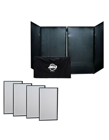 American DJ Light Weight Metal Frame Event Facade Booth w Black+White Scrim+Bag