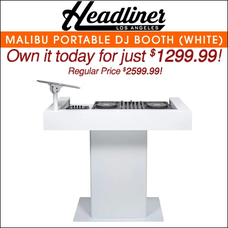 Headliner Malibu Portable DJ Booth (White)