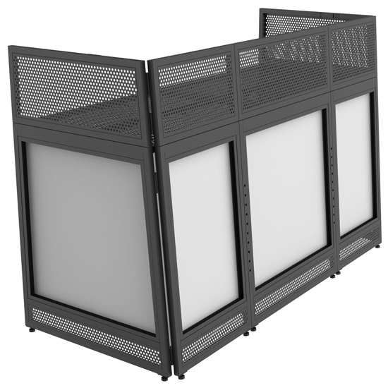 Odyssey DJBOOTHM78 70" Wide Surface TV Mountable DJ Battle Booth with Removable Top