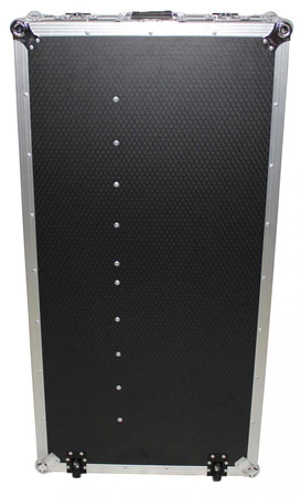 ProX XS-ZTABLE Folding Portable Z-Style DJ Redbull Table Flight Case with handles & wheels, Silver on Black