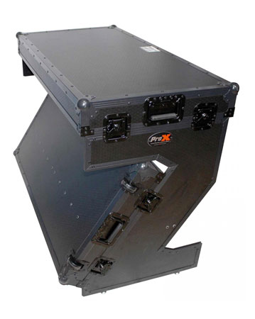 ProX XS-ZTABLEBL Portable Z-Style DJ Redbull Table Flight Case with Handles & Wheels in Black