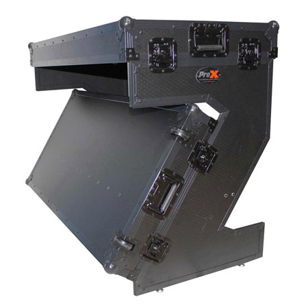 ProX XS-ZTABLEBL Portable Z-Style DJ Redbull Table Flight Case with Handles & Wheels in Black