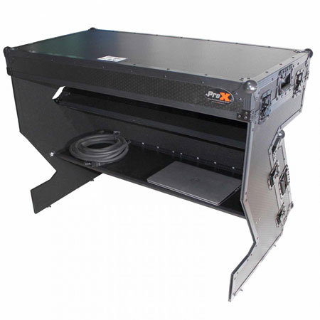 ProX XS-ZTABLEBL Portable Z-Style DJ Redbull Table Flight Case with Handles & Wheels in Black