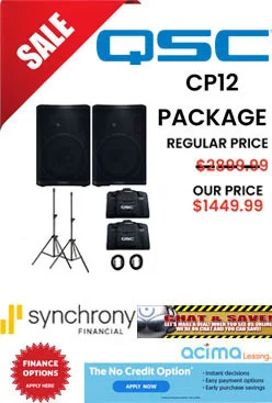QSC CP12 1000 Watts 12 Inch Compact Powered Loudspeaker Pair Bundle