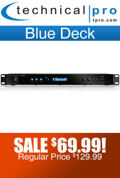 Technical Pro Blue Deck Rack Mountable Bluetooth Receiver