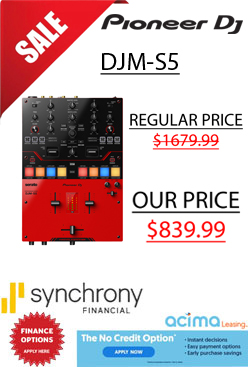 Pioneer DJ DJM-S5 Scratch-style 2-channel DJ mixer (Gloss Red)