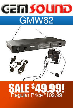 Gemsound GMW62 Wireless Lavalier and Headset Microphone Set