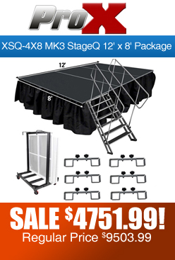 ProX XSQ-4X8 MK3 StageQ 12' x 8' 7 Step Unit Package