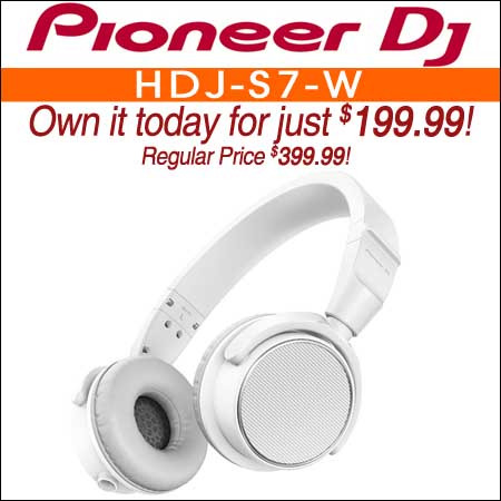  PIONEER DJ HDJ-S7-W Professional On-Ear DJ Headphones (White) 