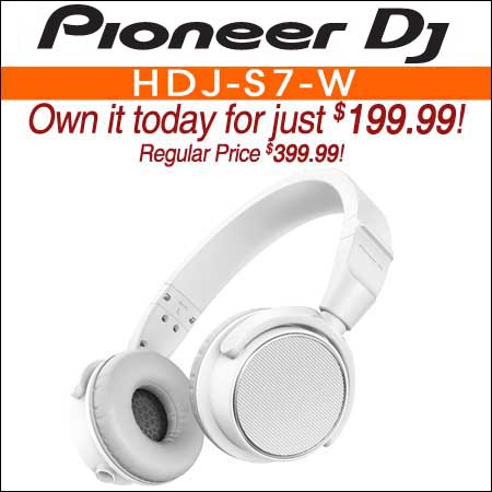  PIONEER DJ HDJ-S7-W Professional On-Ear DJ Headphones (White) 