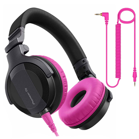 Pioneer DJ HDJ-CUE1 DJ Headphones with Pink Ear Pad Package