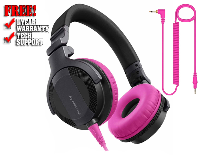 Pioneer DJ HDJ-CUE1 DJ Headphones with Pink Ear Pad Package