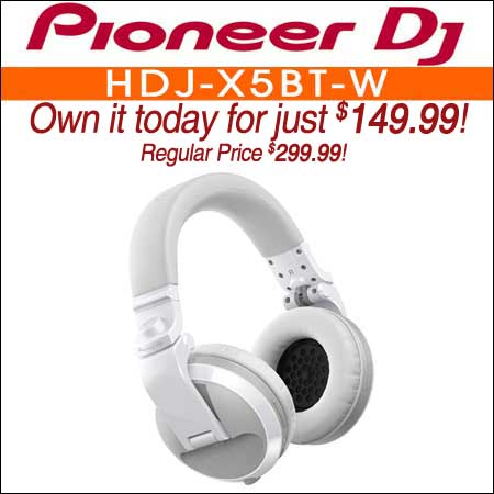  PIONEER DJ HDJ-X5BT-W Over-ear DJ headphones with Bluetooth (White) 