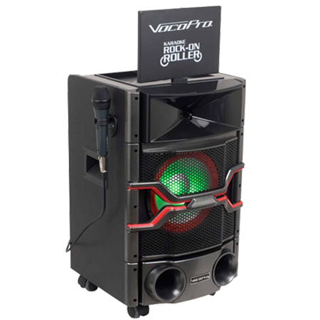 VocoPro Karaoke Rock-On Roller DVD Karaoke System with Giant 10 Display Monitor and Lightshow Speaker