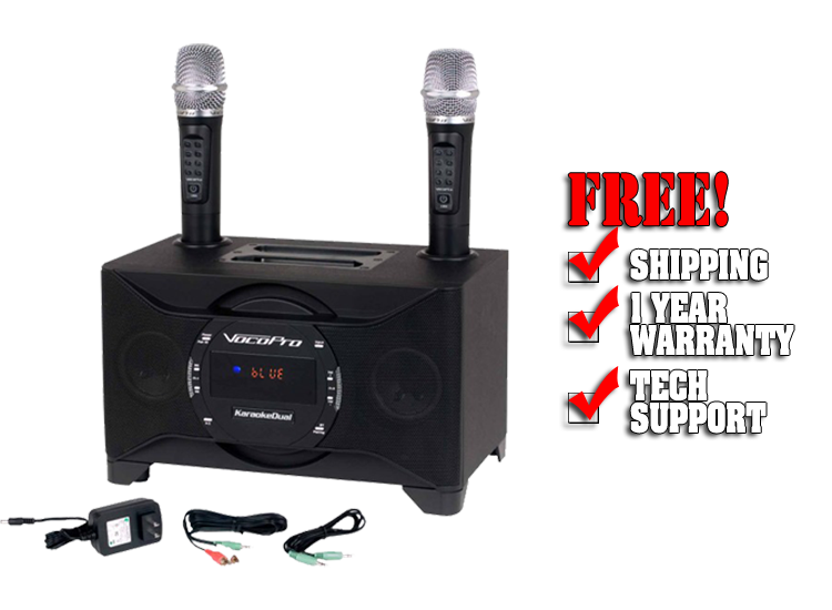 VocoPro Karaoke Rock-On Roller DVD Karaoke System with Giant 10 Display Monitor and Lightshow Speaker