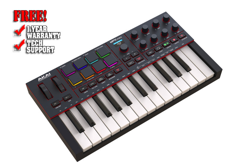 Akai MPK Mini IV MIDI Keyboard Controller-Black 