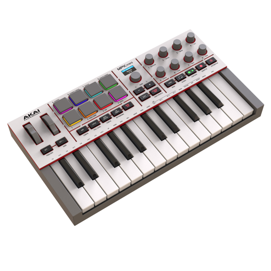 Akai MPK Mini IV MIDI Keyboard Controller-White 
