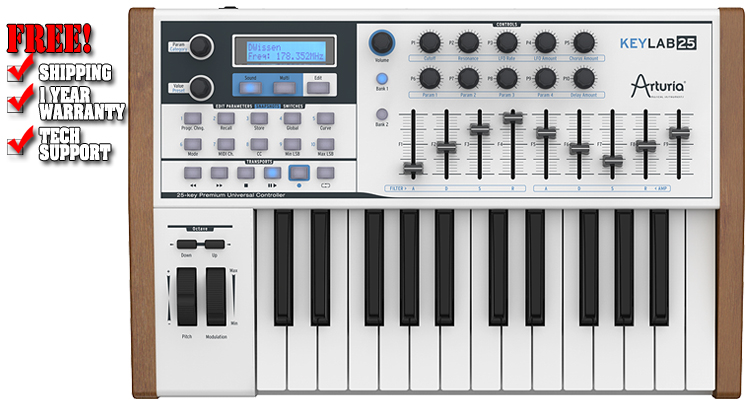 Arturia Keylab 25-Key USB MIDI Keyboard Controller 